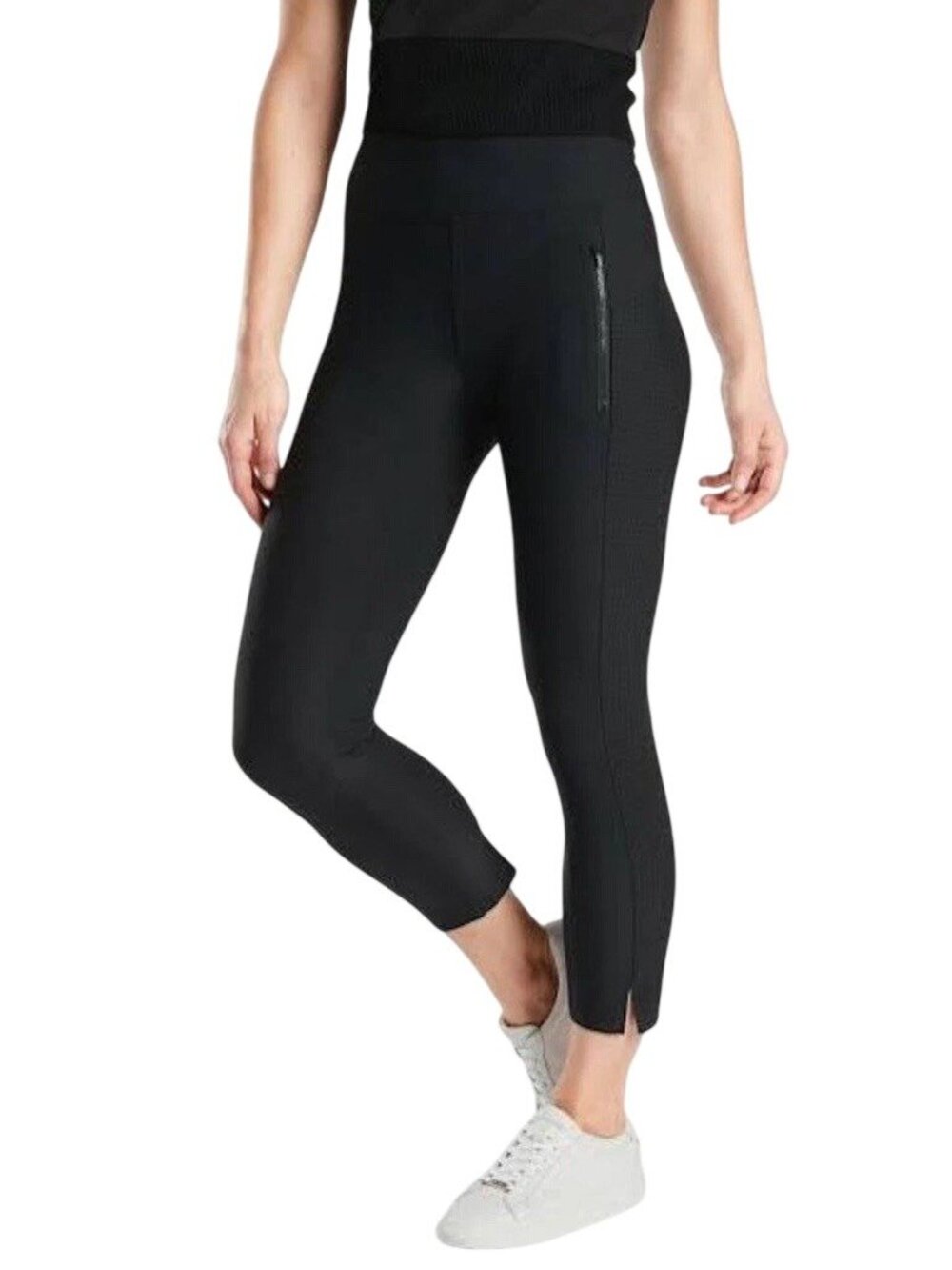 Athleta Stellar Tight Black High Rise Cropped Crop Trouser Pants XS Commute - Picture 11 of 15